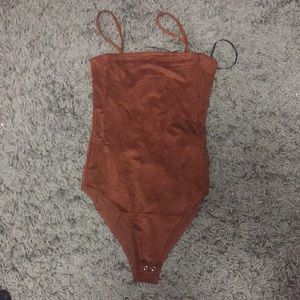 Faux Suede Body Suit